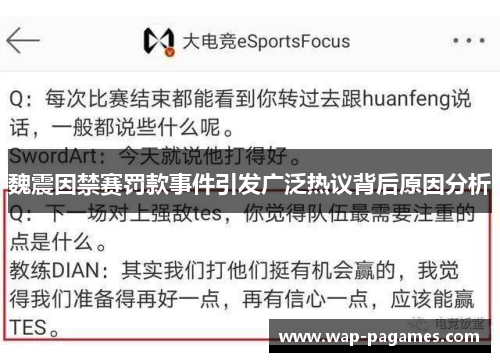 魏震因禁赛罚款事件引发广泛热议背后原因分析 魏震因禁赛罚款事件引发广泛热议背后原因分析
