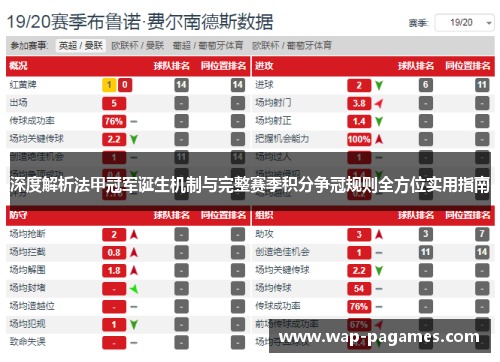 深度解析法甲冠军诞生机制与完整赛季积分争冠规则全方位实用指南